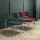 Sillón de Salón de Terciopelo con Estructura de Metal Made in Italy - Alaska Viadurini