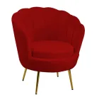 Sillón de salón de metal y terciopelo - Fondo Viadurini