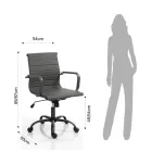 Sillón de Oficina con Respaldo Alto o Bajo - Rubidio Viadurini