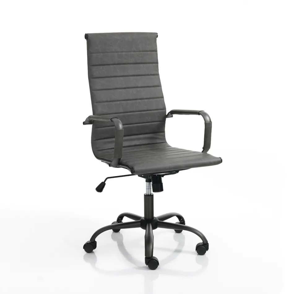 Sillón de Oficina con Respaldo Alto o Bajo - Rubidio Viadurini