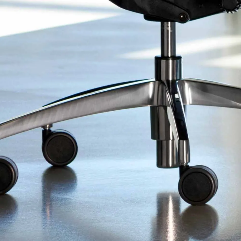 Silla de oficina ergonómica giratoria con ruedas y reposacabezas - Gimiglia Viadurini