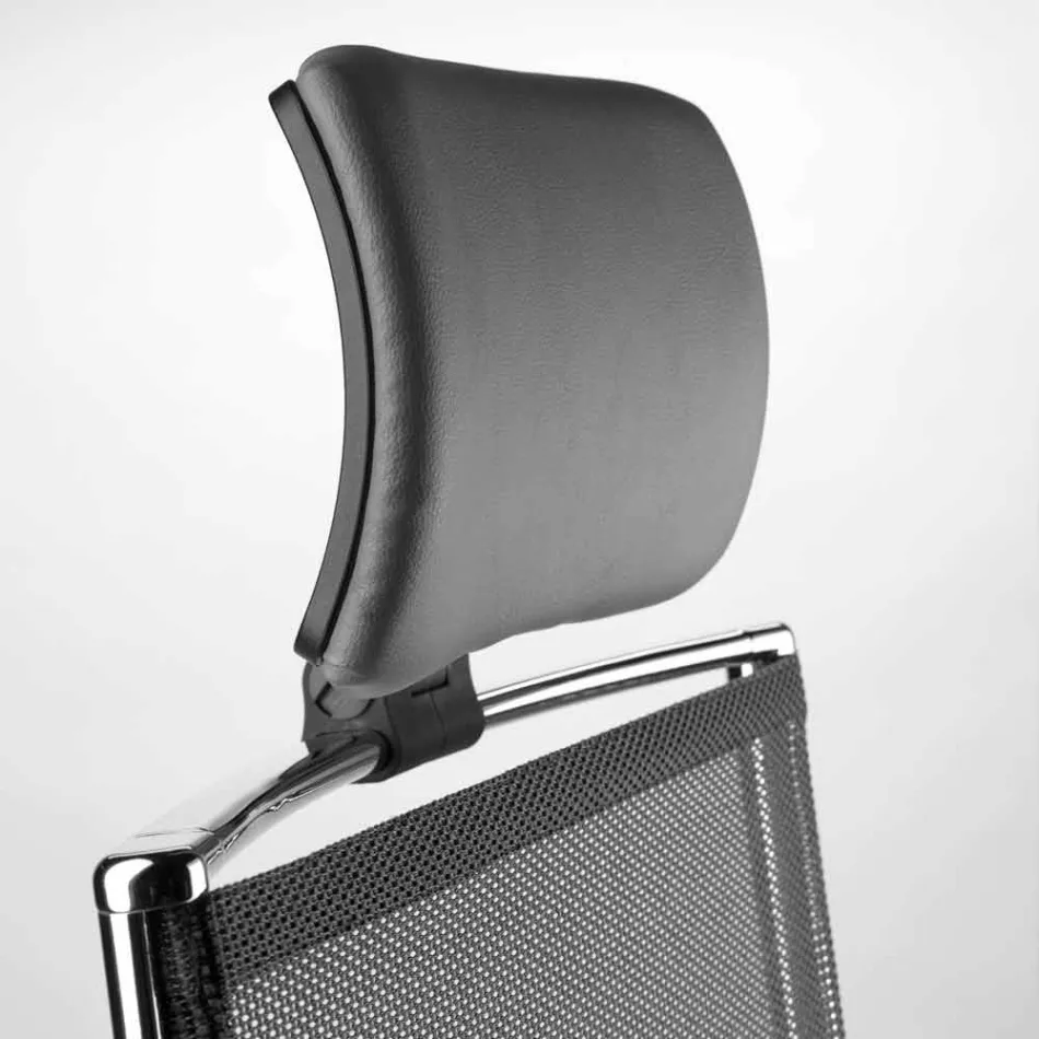 Silla de oficina ergonómica giratoria con ruedas y reposacabezas - Gimiglia Viadurini