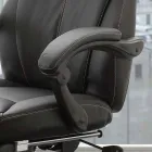 Sillón de oficina giratorio y reclinable en Ecopiel negro - Nazzareno Viadurini