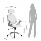 Sillón de Oficina en Madera, Piel Sintética y Metal - Alaccia Viadurini