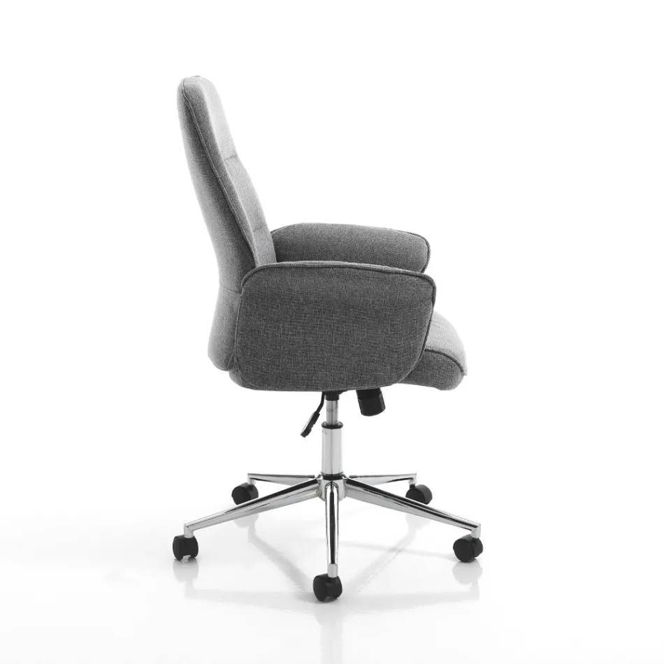 Sillón de oficina de metal y tela con alza regulable - Dorado Viadurini