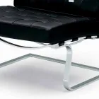 Sillón de oficina de cuero con estructura de acero Made in Italy - Speranza Viadurini
