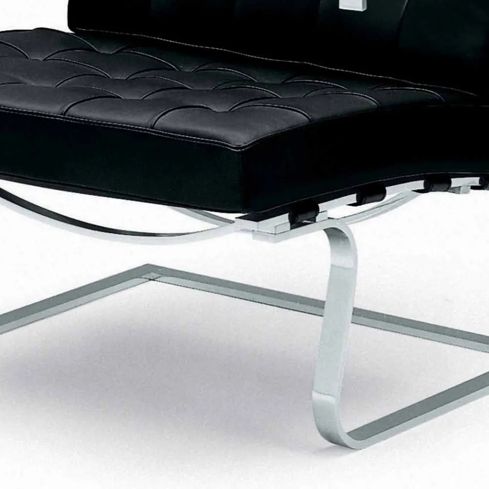Sillón de oficina de cuero con estructura de acero Made in Italy - Speranza Viadurini