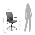 Sillón de Oficina de Piel y Elevador de Gas Regulable - Radon Viadurini