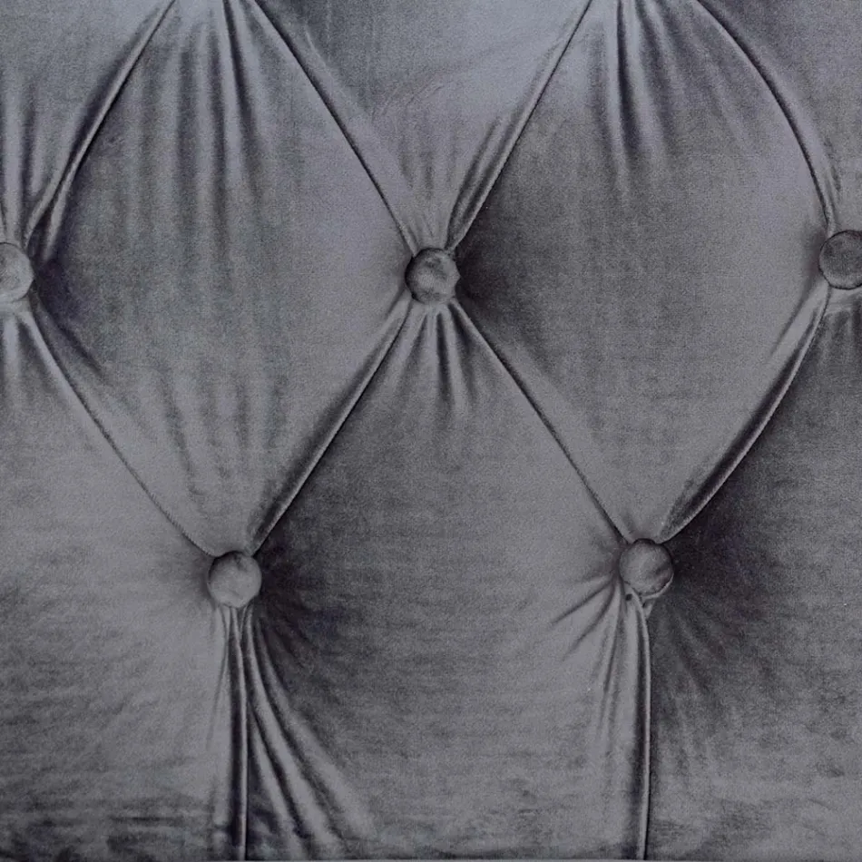 Sillón de diseño clásico en madera y efecto terciopelo gris o rosa - Sanny Viadurini