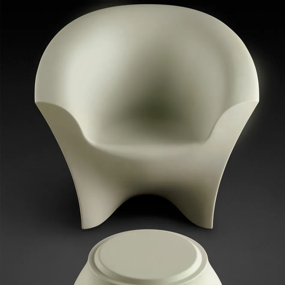 Sillón de diseño para exterior en polietileno mate o lacado Made in Italy - Conda Viadurini