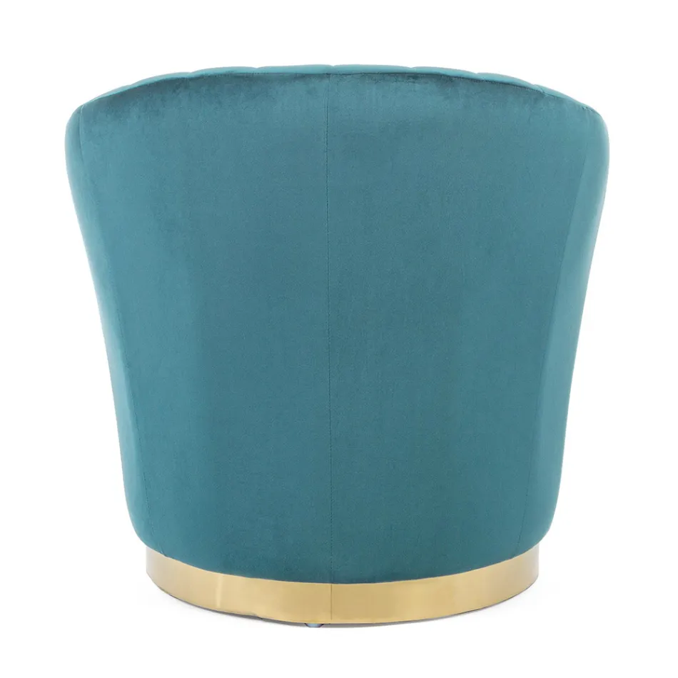 Sillón de diseño elegante para sala de estar de lujo en acero y terciopelo - Courtney Viadurini