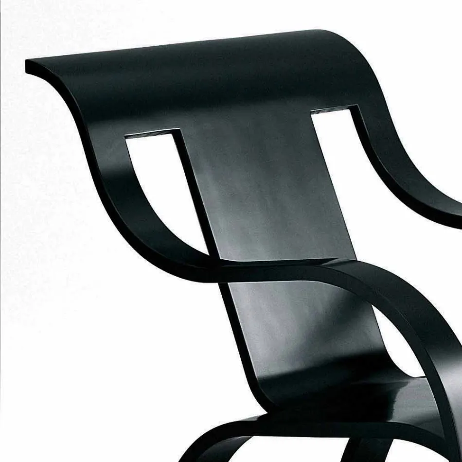 Sillón de diseño en madera contrachapada negra o acabado de abedul Made in Italy - Galatea Viadurini