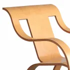 Sillón de diseño en madera contrachapada negra o acabado de abedul Made in Italy - Galatea Viadurini