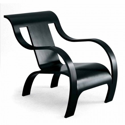 Sillón de diseño en madera contrachapada negra o acabado de abedul Made in Italy - Galatea Viadurini