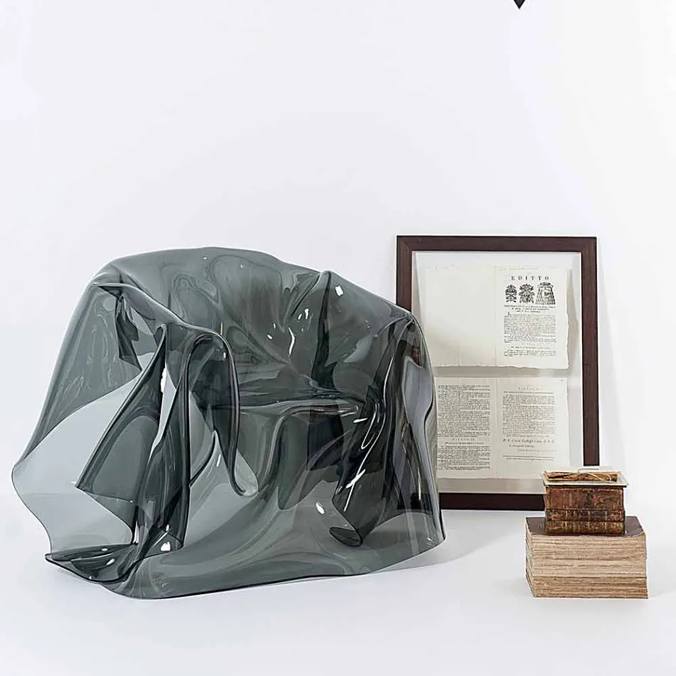 Sillón de diseño moderno en plexiglás ahumado de París, hecho en Italia Viadurini