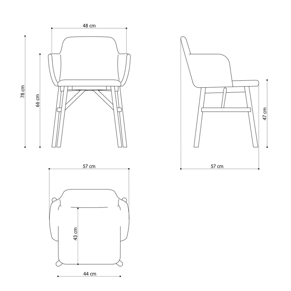Sillón de alta calidad con asiento de terciopelo o tela Made in Italy - Molde Viadurini