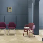 Sillón de alta calidad con asiento de terciopelo o tela Made in Italy - Molde Viadurini