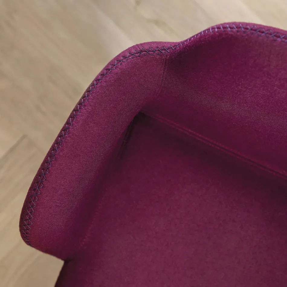 Sillón de alta calidad con asiento de terciopelo o tela Made in Italy - Molde Viadurini