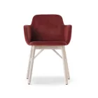 Sillón de alta calidad con asiento de terciopelo o tela Made in Italy - Molde Viadurini