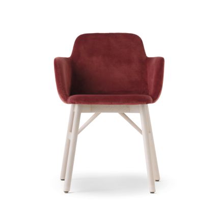 Sillón de alta calidad con asiento de terciopelo o tela Made in Italy - Molde Viadurini