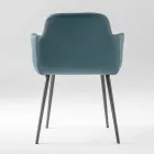 Sillón de alta calidad en cuero y metal pintado Made in Italy - Molde Viadurini