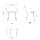 Sillón de alta calidad en cuero y metal pintado Made in Italy - Molde Viadurini