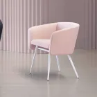 Sillón de tela de alta calidad con base de metal Made in Italy - Bergen Viadurini