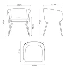 Sillón de tela de alta calidad con base de metal Made in Italy - Bergen Viadurini