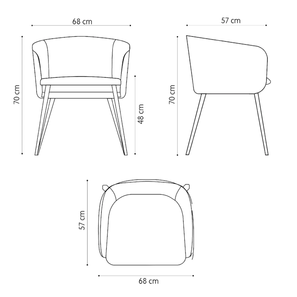 Sillón de tela de alta calidad con base de metal Made in Italy - Bergen Viadurini