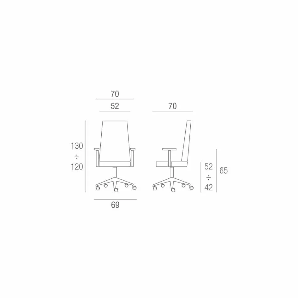 Sillón de polipiel de diseño direccional hecho en Italia Gemma Viadurini