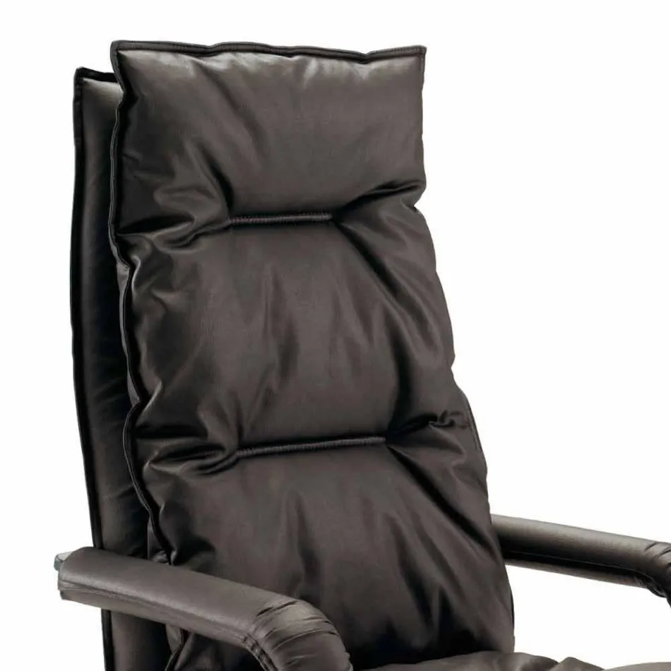 Sillón de polipiel de diseño direccional hecho en Italia Gemma Viadurini