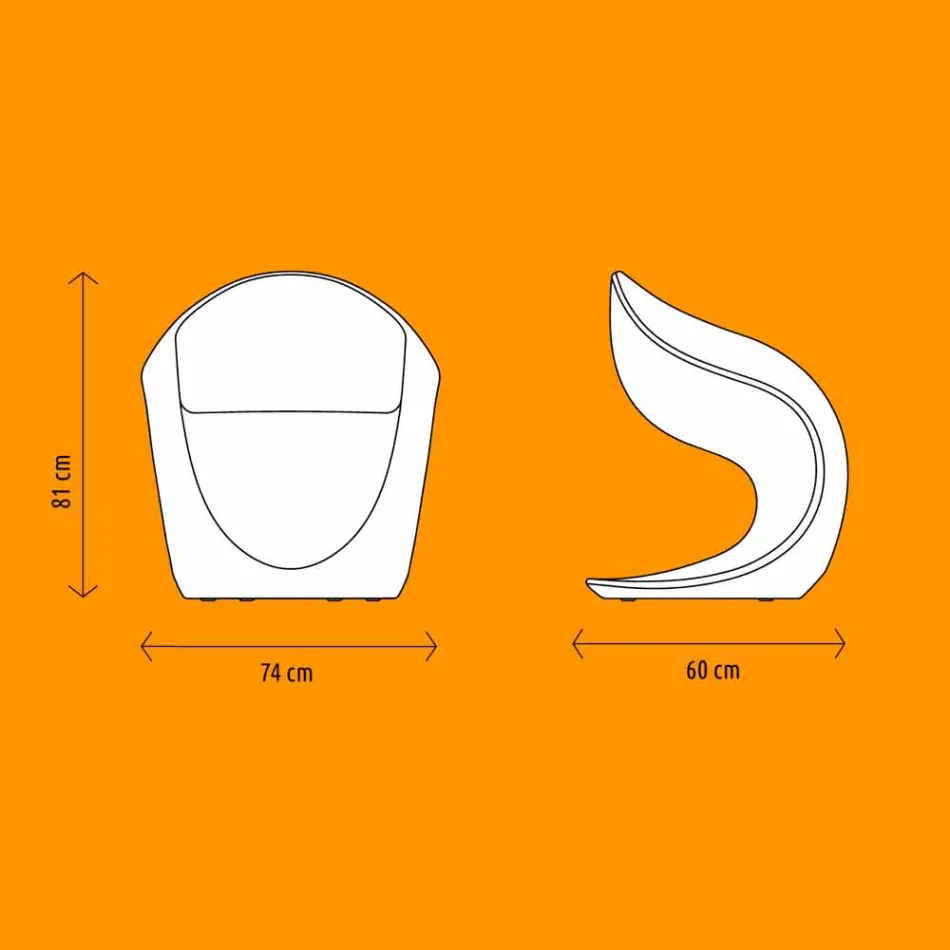 Sillón de diseño interno o externo en polietileno blanco - Petra by Myyour Viadurini