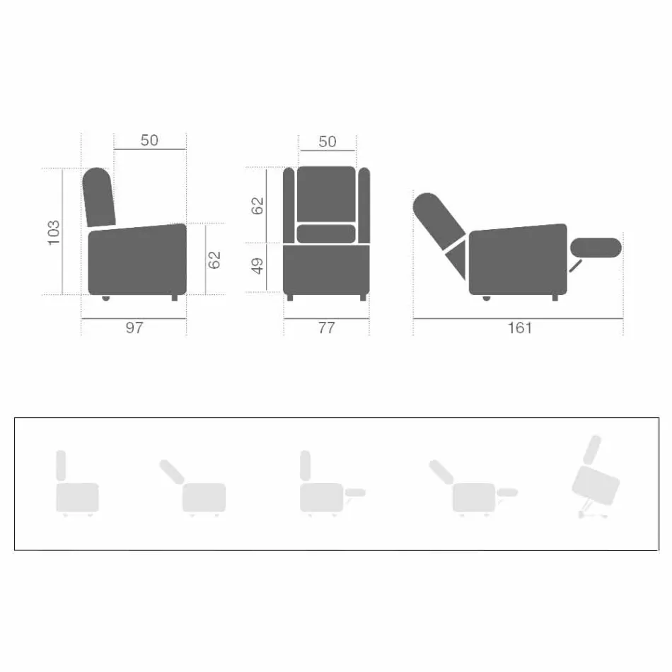 Sillón de elevación de calidad Relax Lift con 2 motores Made in Italy - Daphne Viadurini