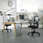 Silla ejecutiva con respaldo alto fabricada en Italia Amelie Viadurini