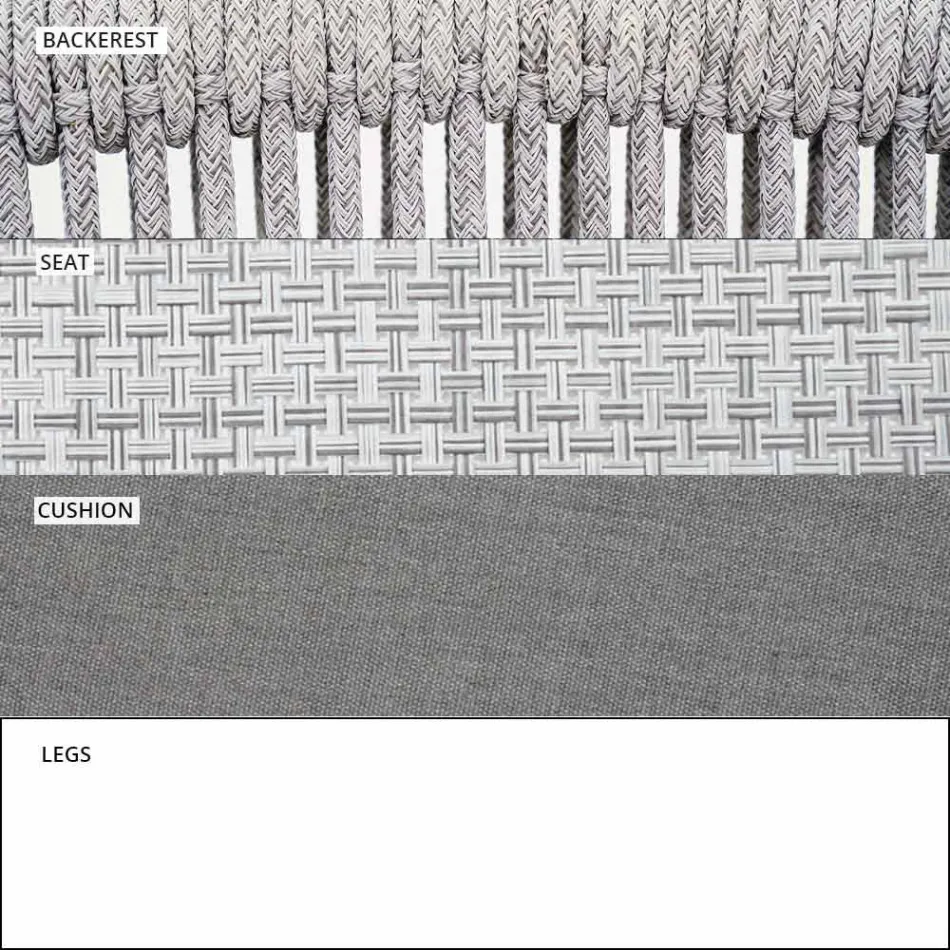 Sillón mecedora de jardín de tela sólida y tapizada - Smart by Varaschin Viadurini