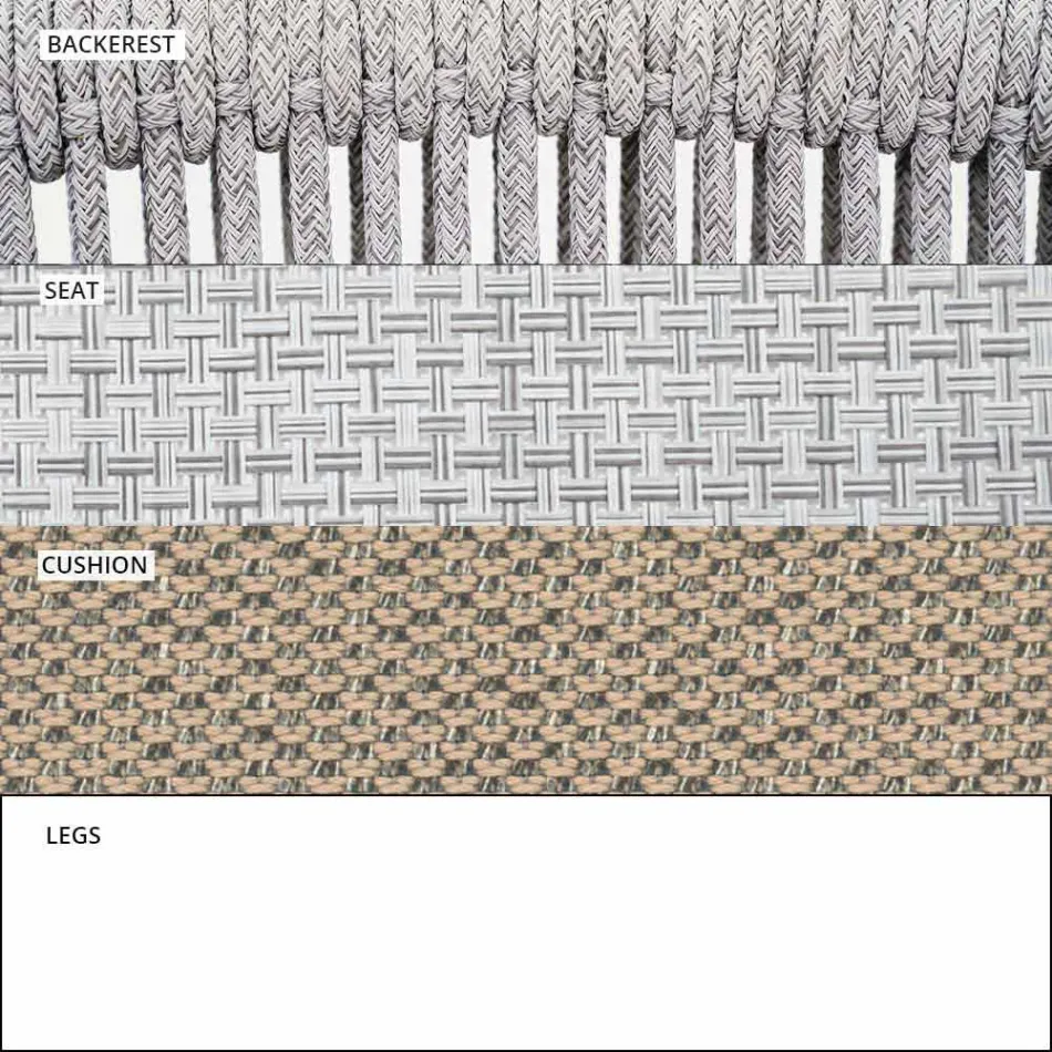 Sillón mecedora de jardín de tela sólida y tapizada - Smart by Varaschin Viadurini