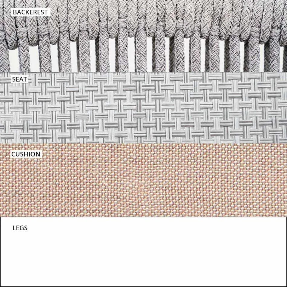 Sillón mecedora de jardín de tela sólida y tapizada - Smart by Varaschin Viadurini