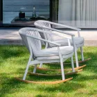 Sillón mecedora de jardín de tela sólida y tapizada - Smart by Varaschin Viadurini