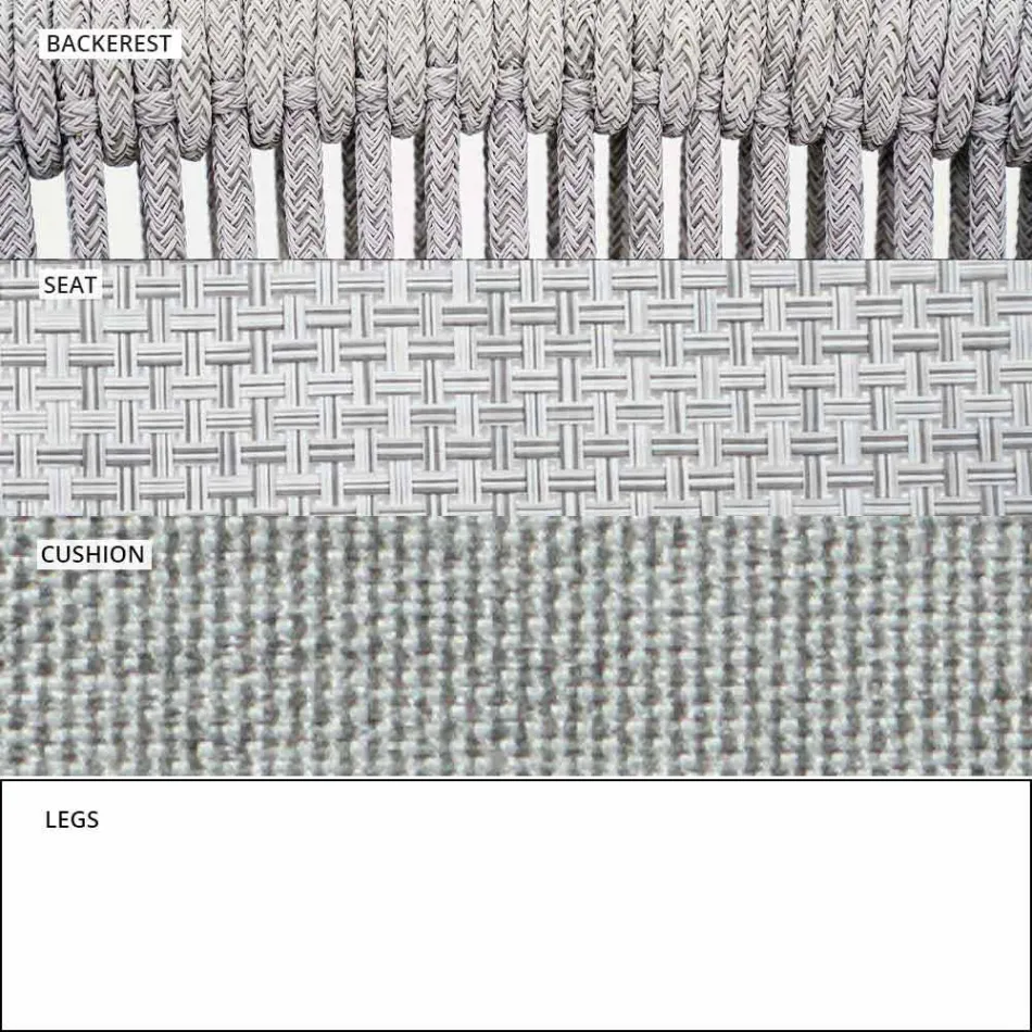 Sillón mecedora de jardín de tela sólida y tapizada - Smart by Varaschin Viadurini