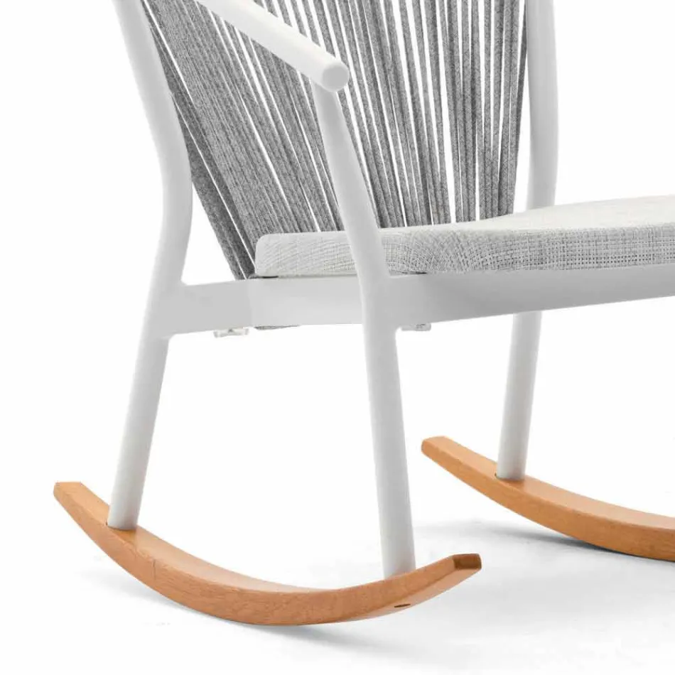 Sillón mecedora de jardín de tela sólida y tapizada - Smart by Varaschin Viadurini