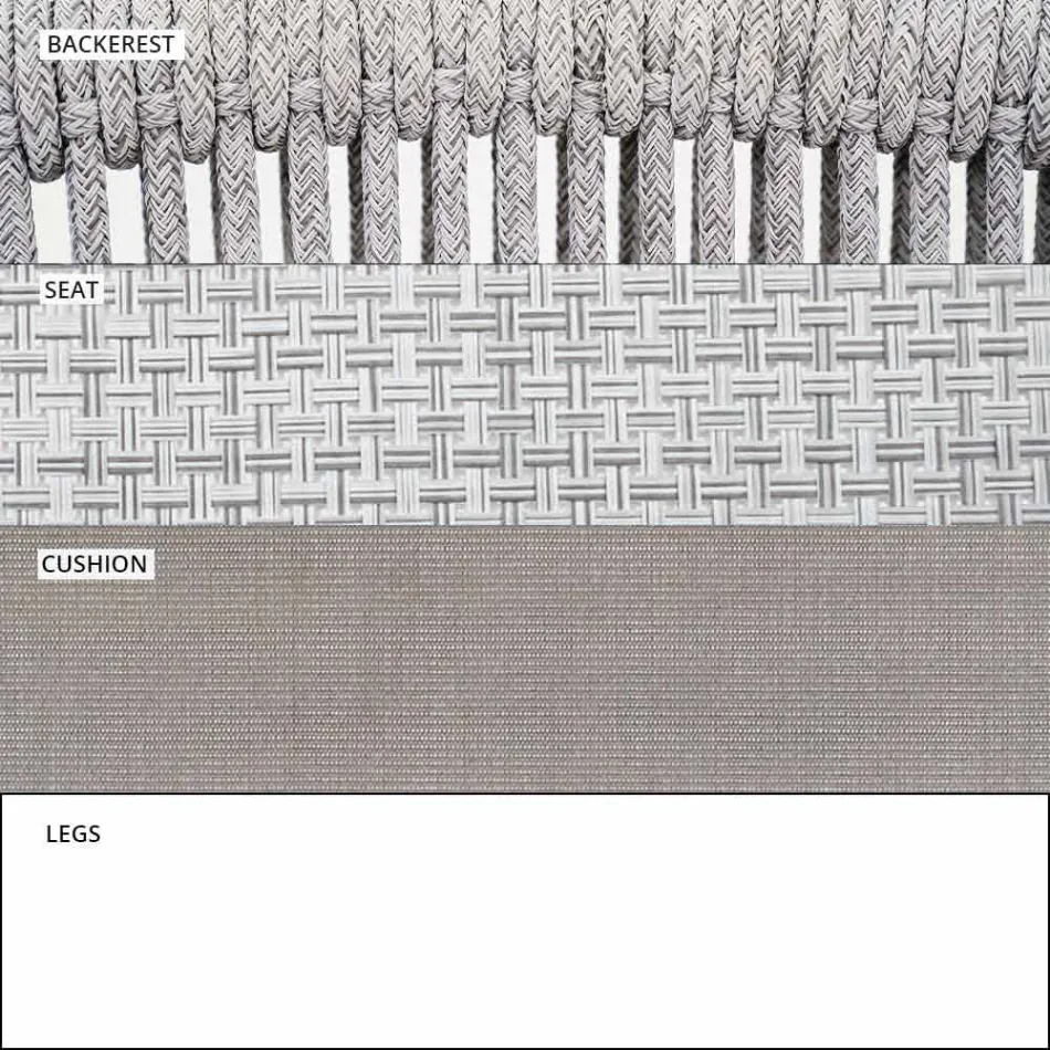 Sillón mecedora de jardín de tela sólida y tapizada - Smart by Varaschin Viadurini