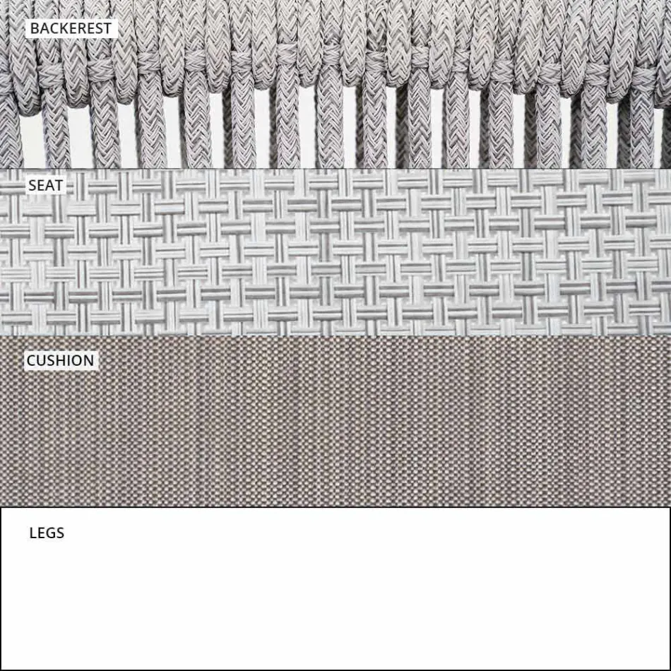 Sillón mecedora de jardín de tela sólida y tapizada - Smart by Varaschin Viadurini