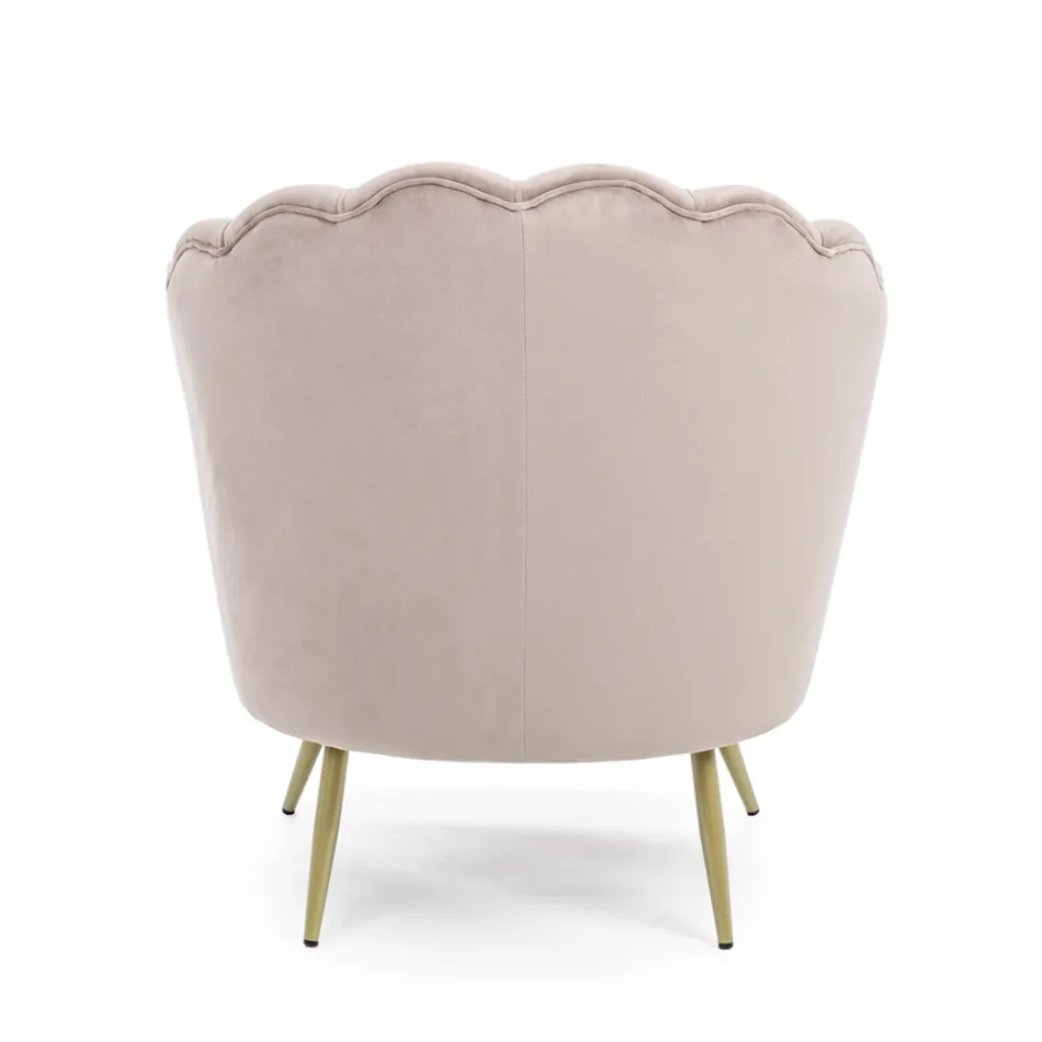 Sillón De Salón Tapizado Elegante Efecto Terciopelo 3 Acabados - Geppy Viadurini