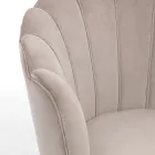 Sillón De Salón Tapizado Elegante Efecto Terciopelo 3 Acabados - Geppy Viadurini
