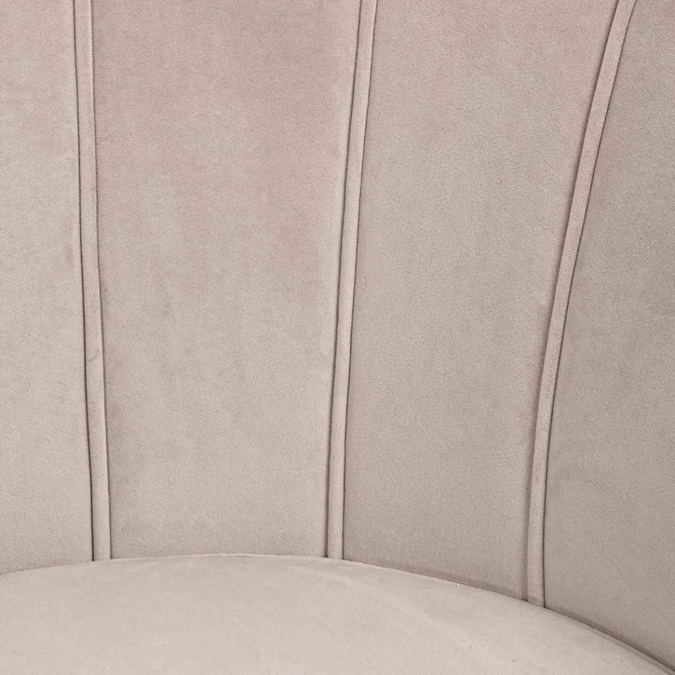 Sillón De Salón Tapizado Elegante Efecto Terciopelo 3 Acabados - Geppy Viadurini