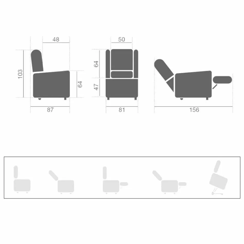 Sillón eléctrico con funciones Lift & Relax con 2 motores Made in Italy - Marlene Viadurini