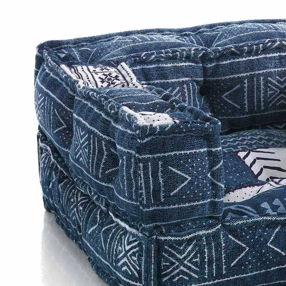 Butaca Ethnic Lounge en tela de patchwork y terciopelo - fibra Viadurini