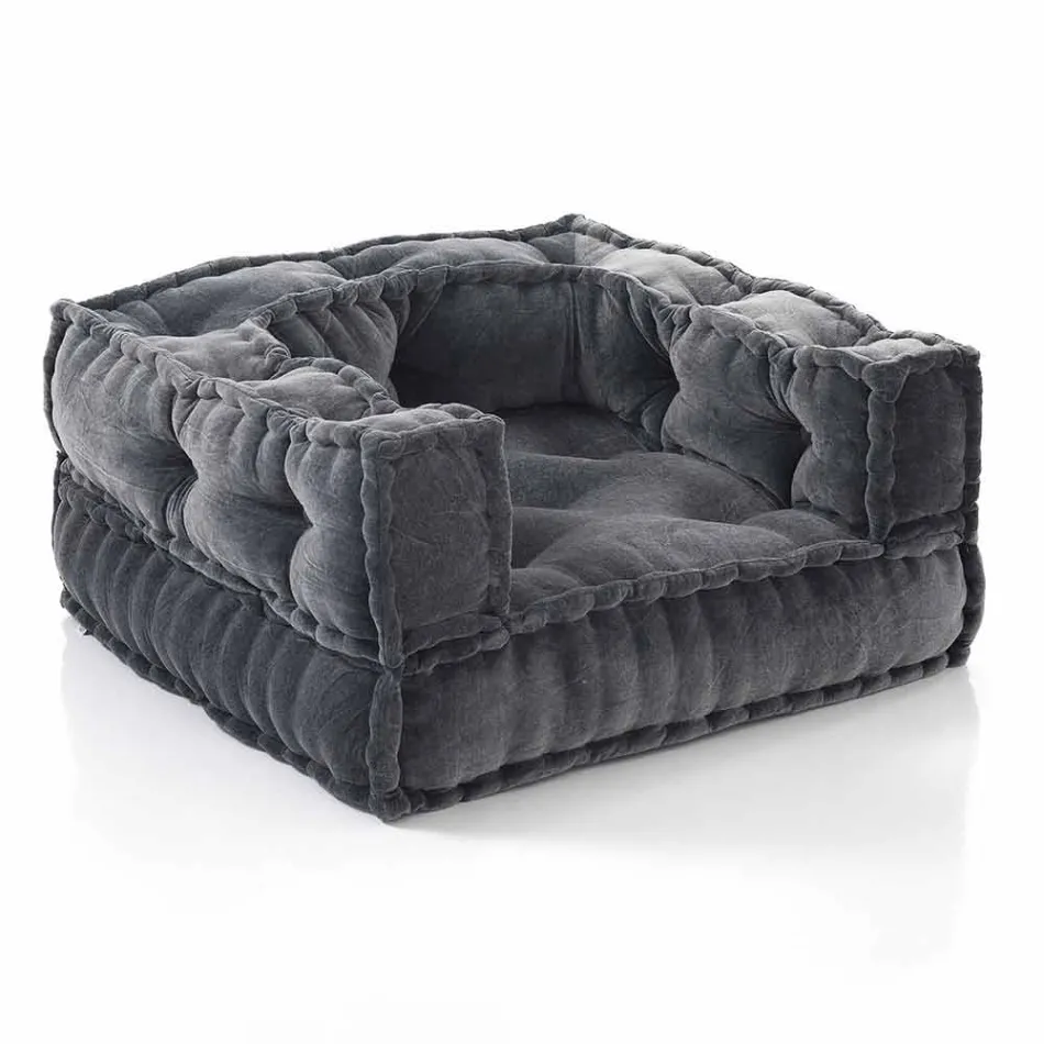 Butaca Ethnic Lounge en tela de patchwork y terciopelo - fibra Viadurini