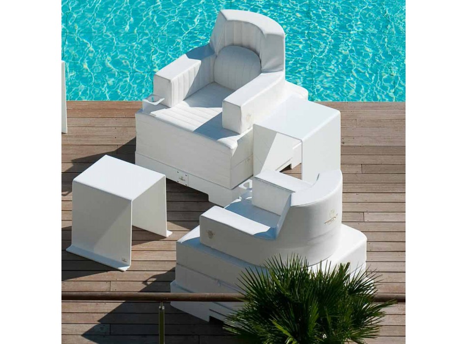 Flotante de lujo sillón Trona diseño blanco, fabricado en Italia Viadurini