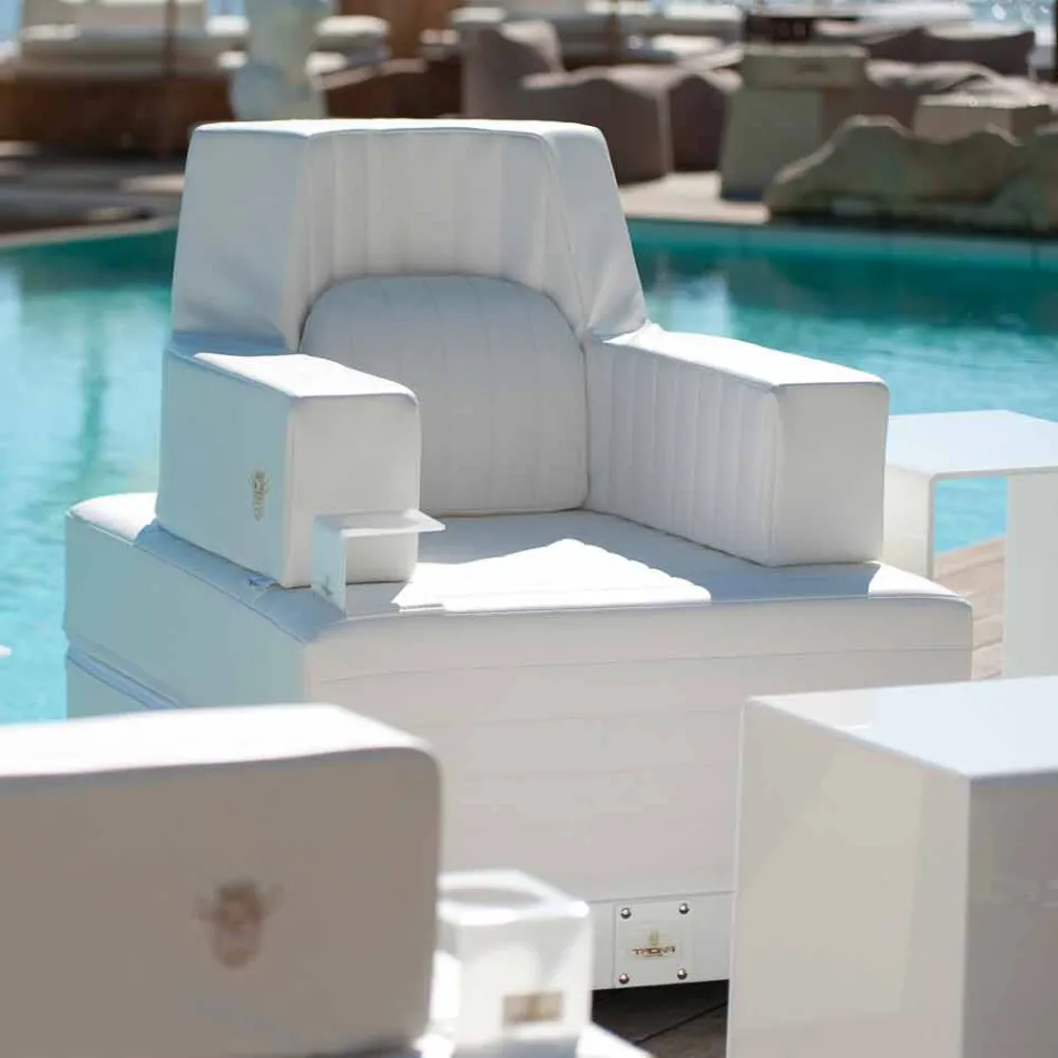 Flotante de lujo sillón Trona diseño blanco, fabricado en Italia Viadurini
